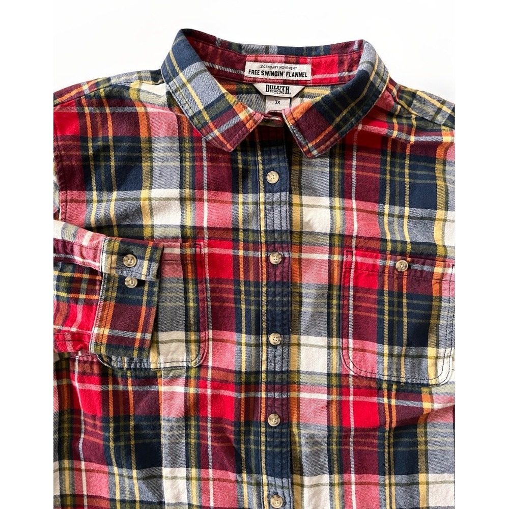 Duluth Trading Co. Men's Medium Shirt Free Swingin' Flannel Untucked‎ Multicolor